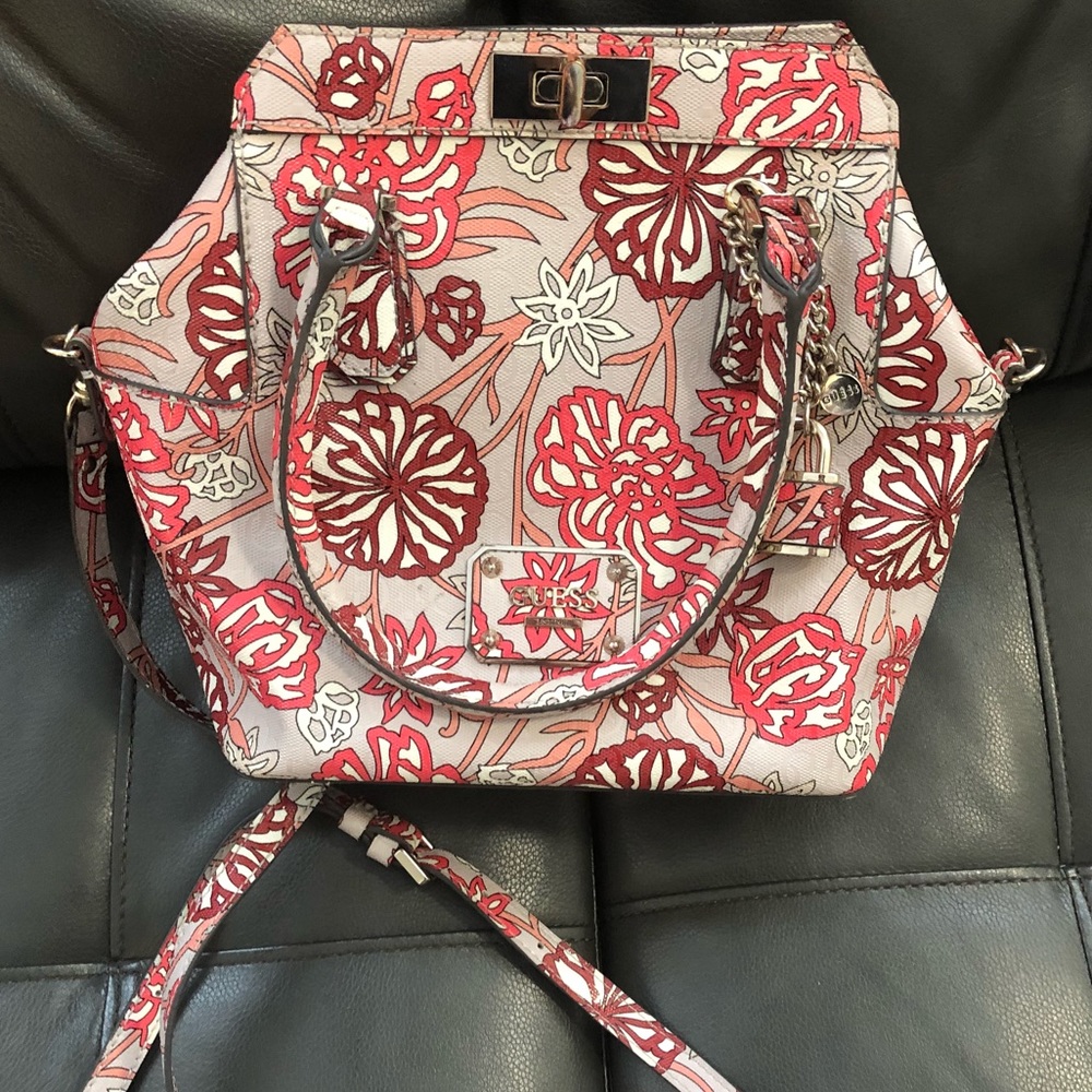 Guess crossbody or satchel pink bag